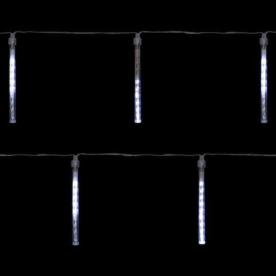 10ct. White Transparent Dripping Icicle Snowfall Christmas Light Tubes with Clear Wire